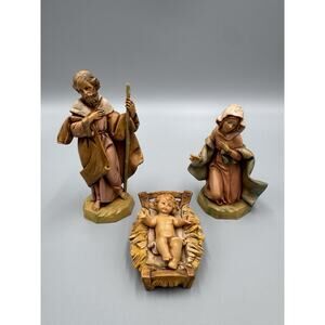 Vintage 1991 Fontanini Nativity Holy Family, Mary Joseph & Baby Jesus Italy